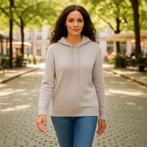 Luxury Premier Collection Cashmere Blend Hoodie Women’s Size S Light Gray